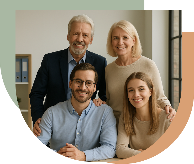 Família empresária reunida